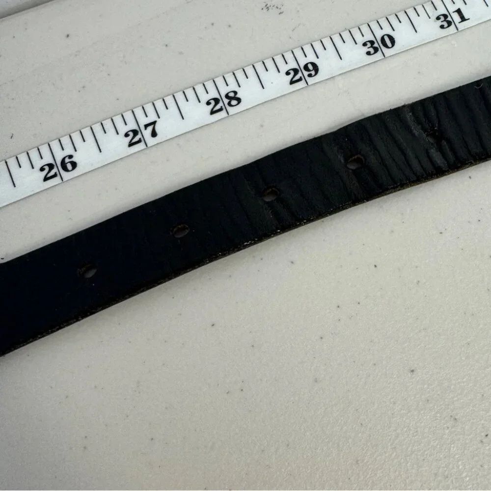 Vintage Johnny Goods Western Handcrafted Boho Leather Black Belt - Picture 6 of 10